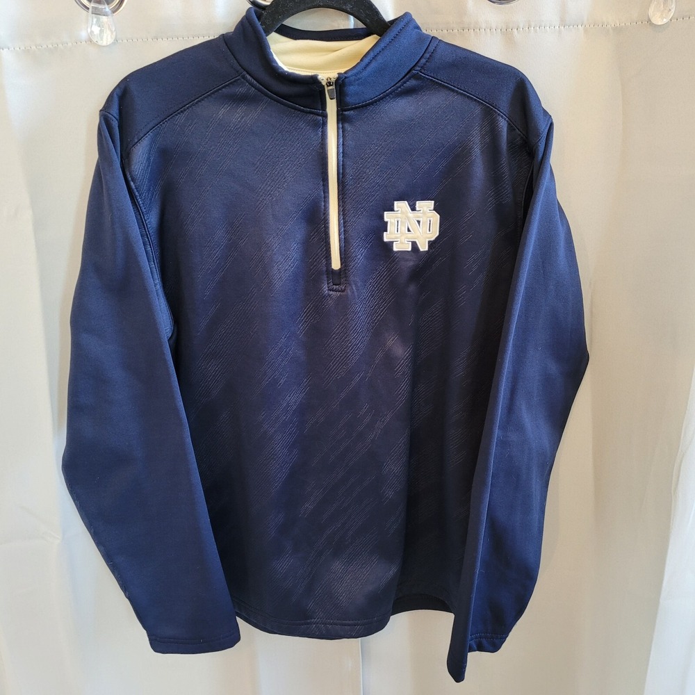 Notre Dame Mens Sweater Medium Fighting Irish Blue Pullover Embroidered 15990